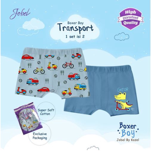 Jobel by Kazel Boxer Girl Boy Isi 2 pcs Celana Dalam Bayi Anak Kazel Baby 1-12 Tahun