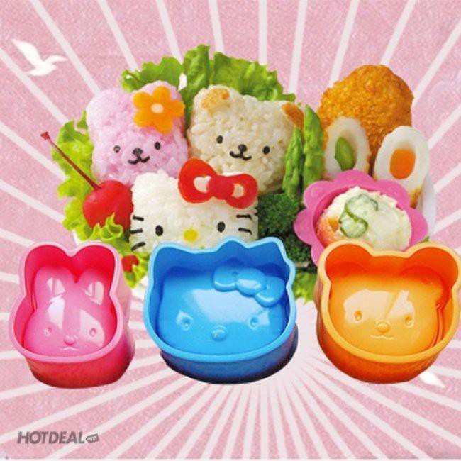 [DEASTORE] CETAKAN NASI BENTO 1 SET ISI 3 PCS / BENTO RICE MOLD 3 PCS KARAKTER