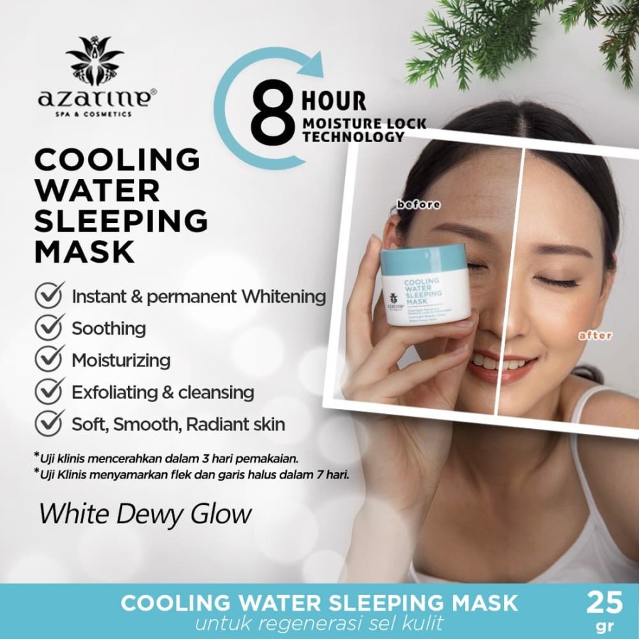 AZARINE Herbal Essential Glass Skin Goal Sleeping Mask, Peeling Serum, Aloe Vera (BPOM) (VH)