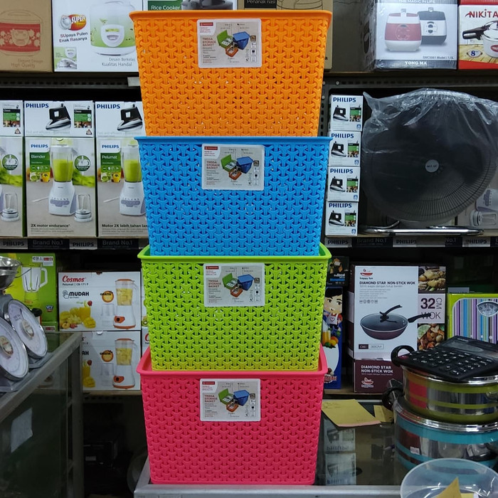 Maspion Keranjang Serbaguna Large + Tutup Trissa Basket L 18.9 + Tutup