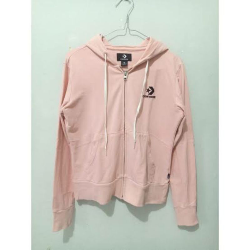 JAKET CONVERSE FULL ZIP HOODIE WOMEN PINK100% original