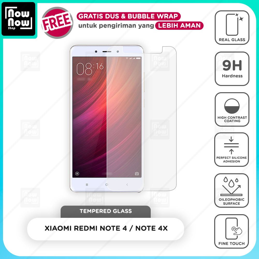 Tempered Glass Anti Gores Xiaomi Redmi Note 4 / Note 4X Screen Guard Protector 9H Kaca Temperglass