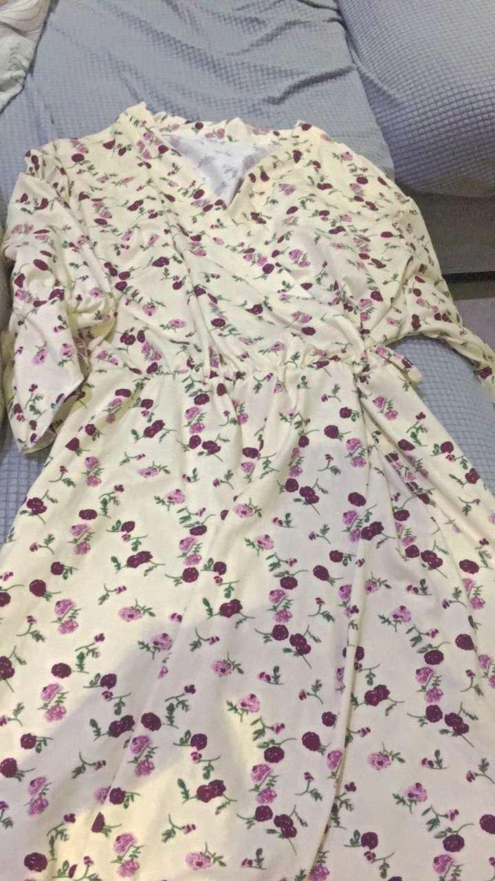 【impor】 Gaun Rumble Wanita Musim Panas 2021 Motif Bunga Gaya Korea