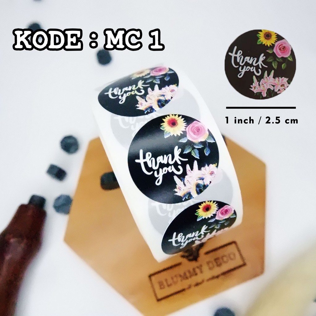 [Monochrome] Stiker Thank You Stiker Packing Stiker Terima Kasih Stiker Segel Packaging-MC 1