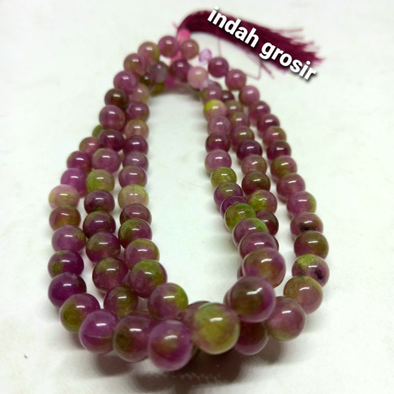 Tasbih Batu Ruby Tanzania Original 99Butir 8mm