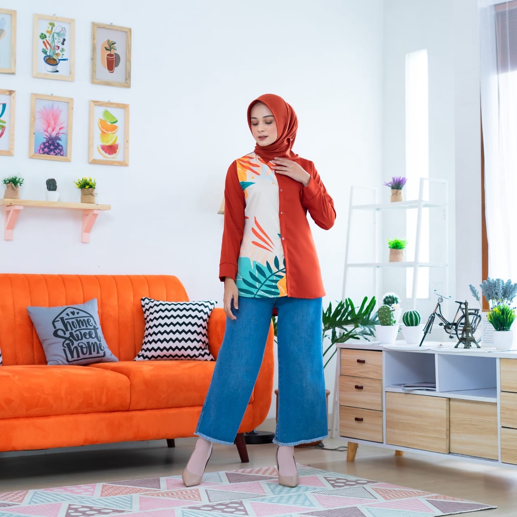 Zahra - Pakaian Wanita Dewasa Arina Blouse Print | Pakaian Cewek Dewasa