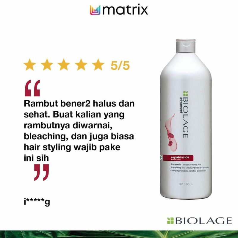 MATRIX SHAMPOO Biolage Repairinside 1000 ml - Shampoo Rambut Sangat Rusak