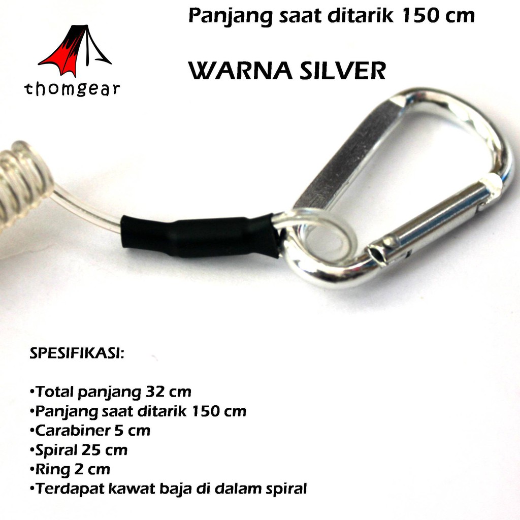 Gantungan Kunci Racet Ratchet Tali Pengaman Lanyard Spiral Wire Sling Safety Fall Protection Scaffolding