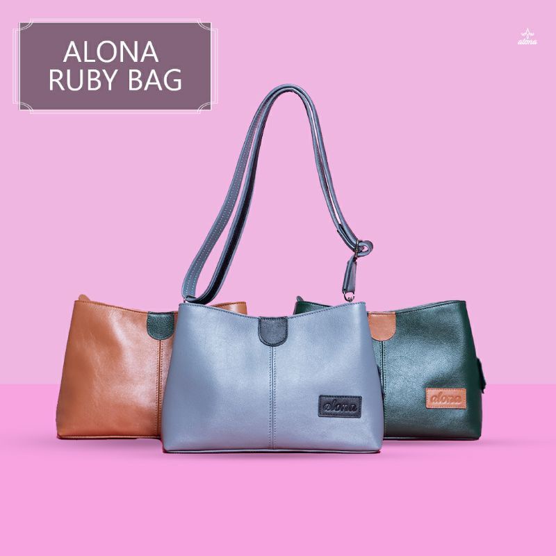 Tas selempang wanita cewek alona ruby bag kulit asli ori alona leather