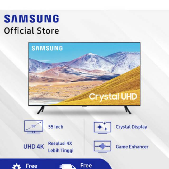 Samsung Crystal UHD 4K Smart TV TTU8000 55Inch  - UA55TU8000KXX