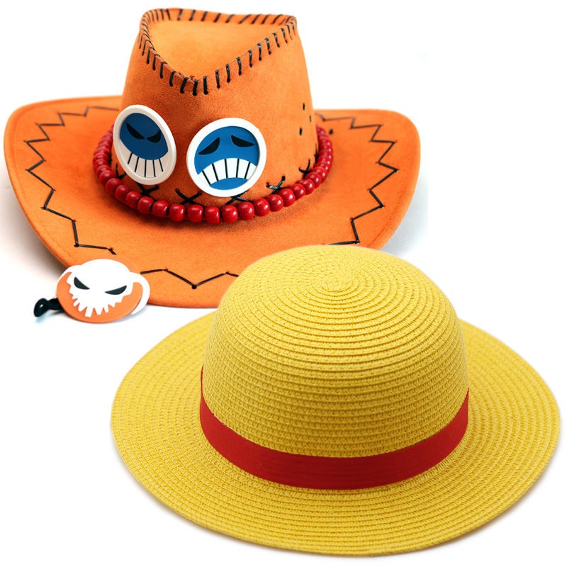 Topi Jerami One Piece Anime Monkey D. Luffy Ace Straw Hat Cosplay