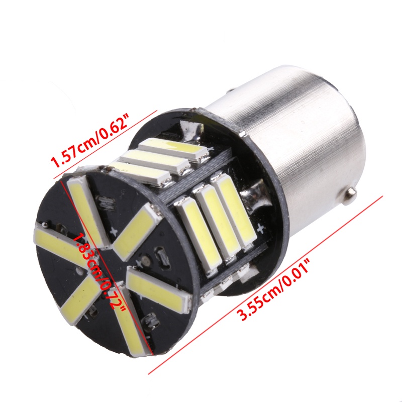 Cre 2pcs Bohlam LED Canbus No Error BA15S 1156 7506 P21W Warna Putih Untuk Lampu Mundur Mobil