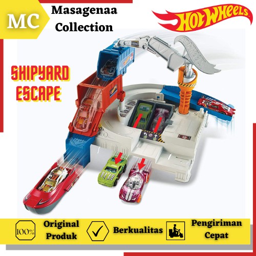 Mainan Lintasan Jalanan Arena Trek Hot Wheels Hotwheels Hotwheel Track City Cargo Speed Boat Playset