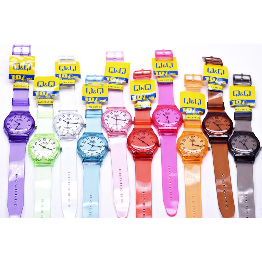 PROMO!!! Jam Tangan Q&Q Angka Rubber Transparant Transparan Bening Karet Murah QQ Best Seller Jelly-8