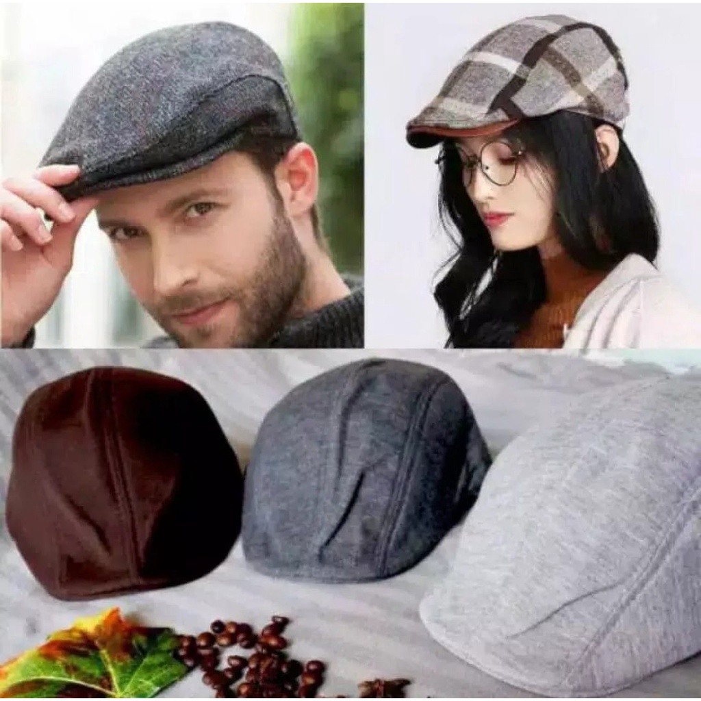 Topi Kodok / Flat Cap Hat / Topi Copet / Topi Pelukis / Topi Sutradara / Topi Patino Termurah