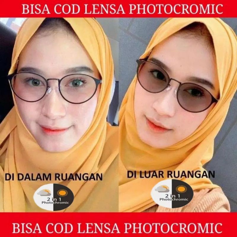 KACAMATA BULAT FRAME LENON+BISA PASANG LENSA NORMAL MINUS SILINDER ANTIRADIASI PHOTOCROMIC