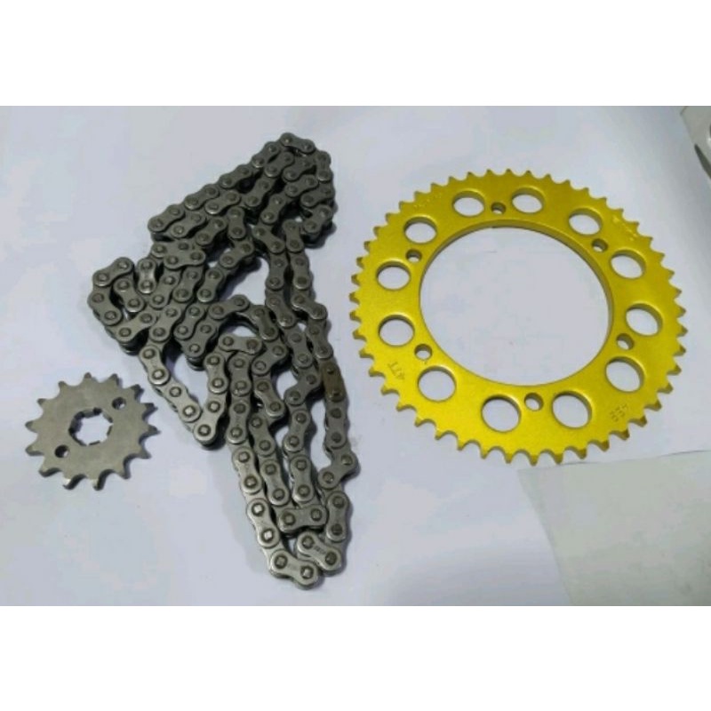 Gear set gir set vixion 2018 428 14/47 gold baja riko BK6