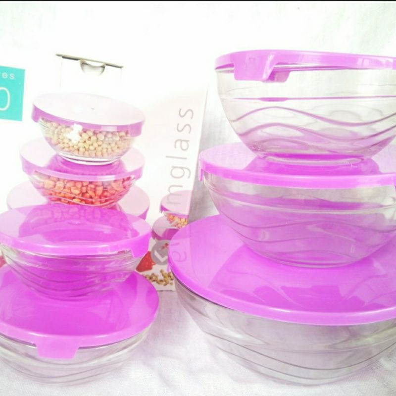 mangkok Kim glass Isi 5 Set Salad Bowl Seta