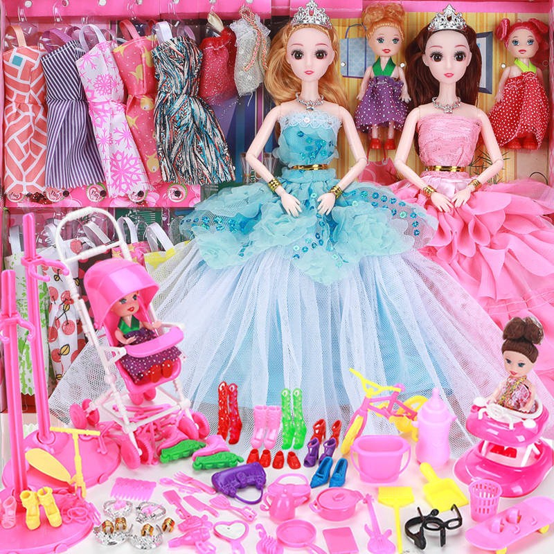 barbie doll set with dresses