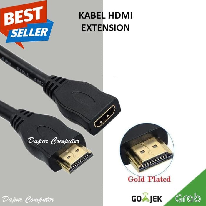 KABEL HDMI EXTENSION EXTENDER HDMI PERPANJANG MALE TO FEMALE 30 cm