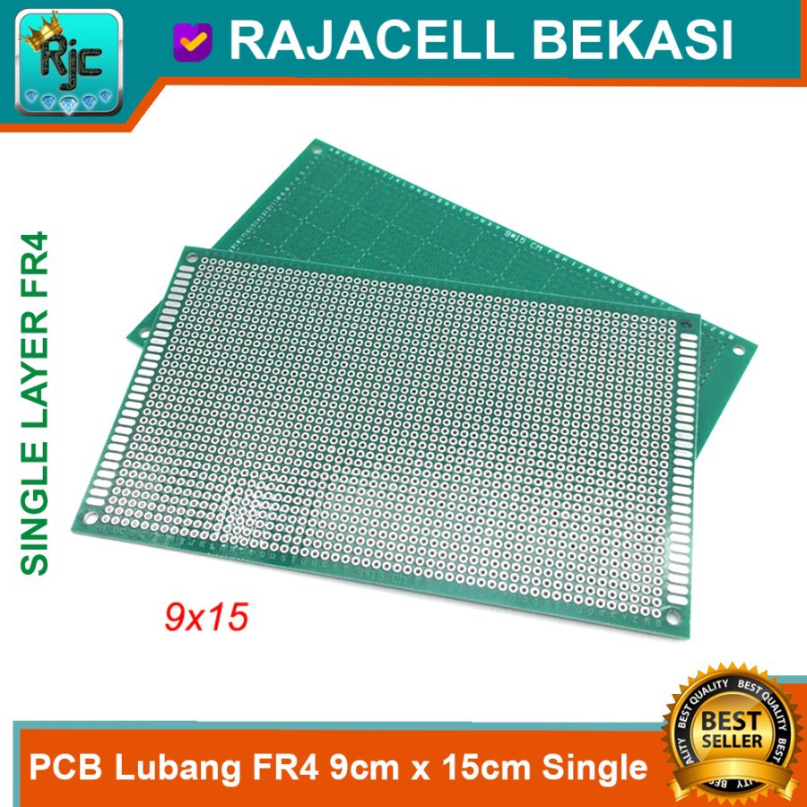 PCB Lubang Prototype PCB bolong 9x15 cm FR4 Fiber Single Layer
