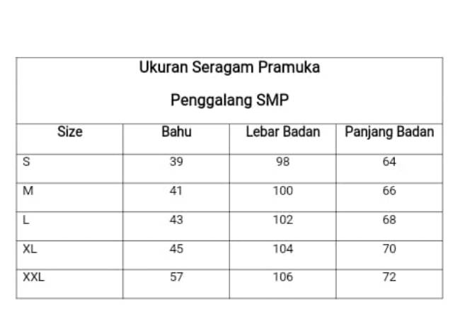 Baju pramuka penggalang lengan pendek