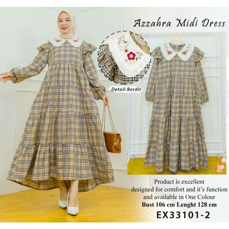 Azzahra Midi Dress by EXTU | Midi Import | | Midi Katun | | Dress Premium |