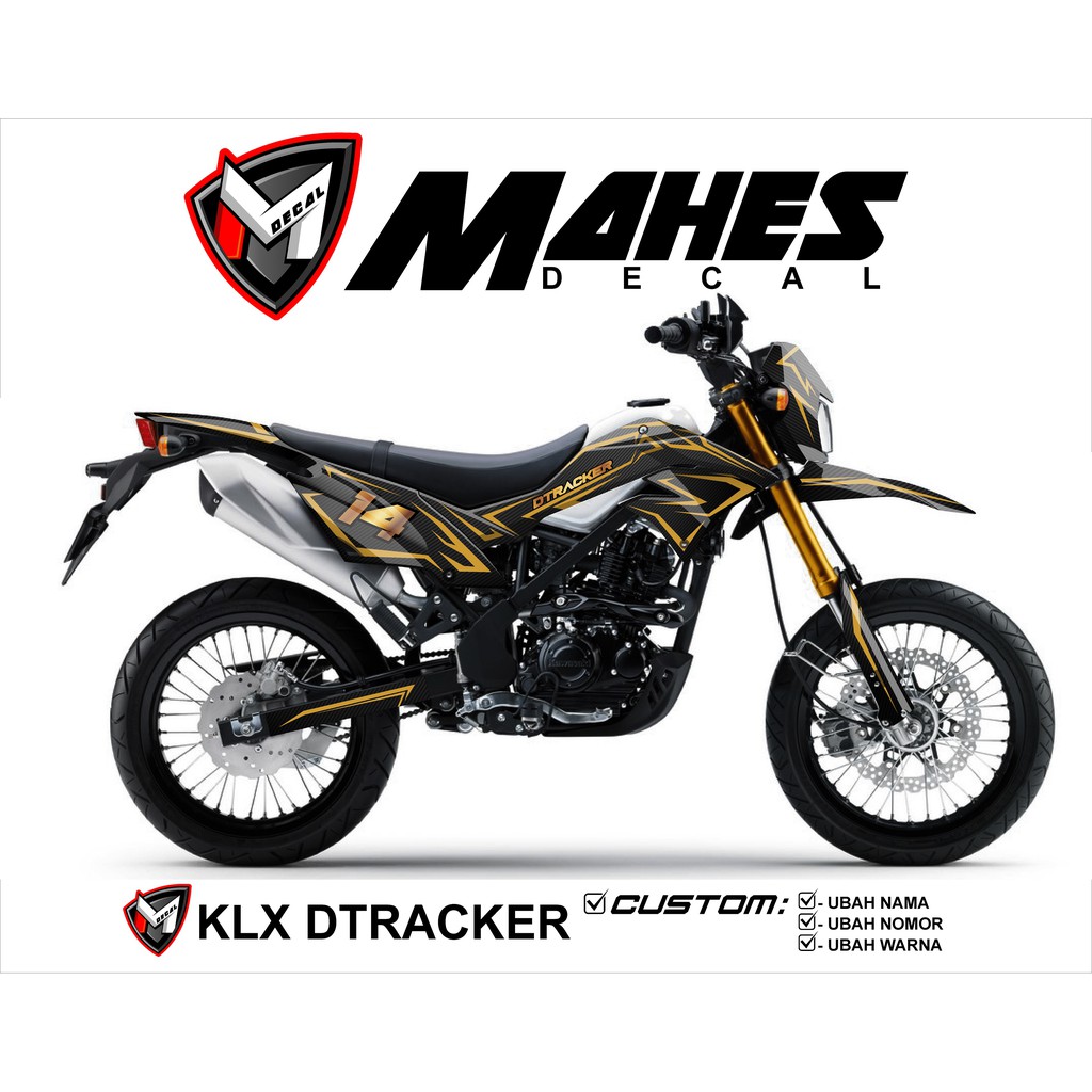 Decal Dekal Sticker Stiker Striping Klx Dtracker New Motif Gold
