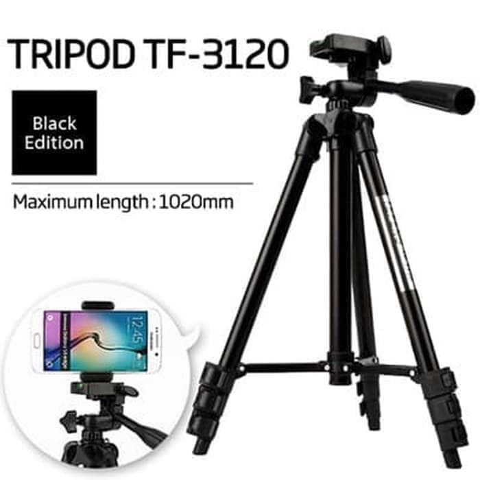 Tripod 3120 1M Black Tripod Camera Hp Kamera Free Holder U Pouch Digital 3Stand Smartphone Alumunium