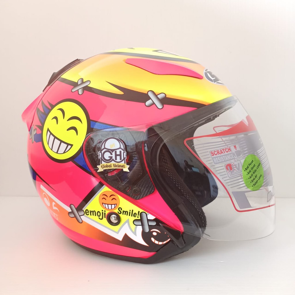 Helm Shell Rover Motif 808 Pink Fluo Shel Rover
