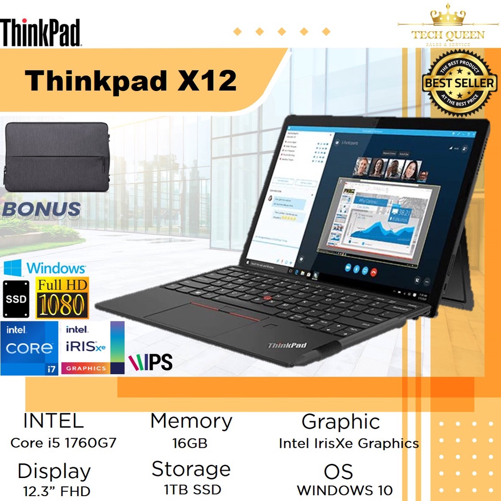Laptop Lenovo Thinkpad X12 Tablet 2in1 Touch - i7 1160G7 16GB 1TB SSD W10 12.3FHD