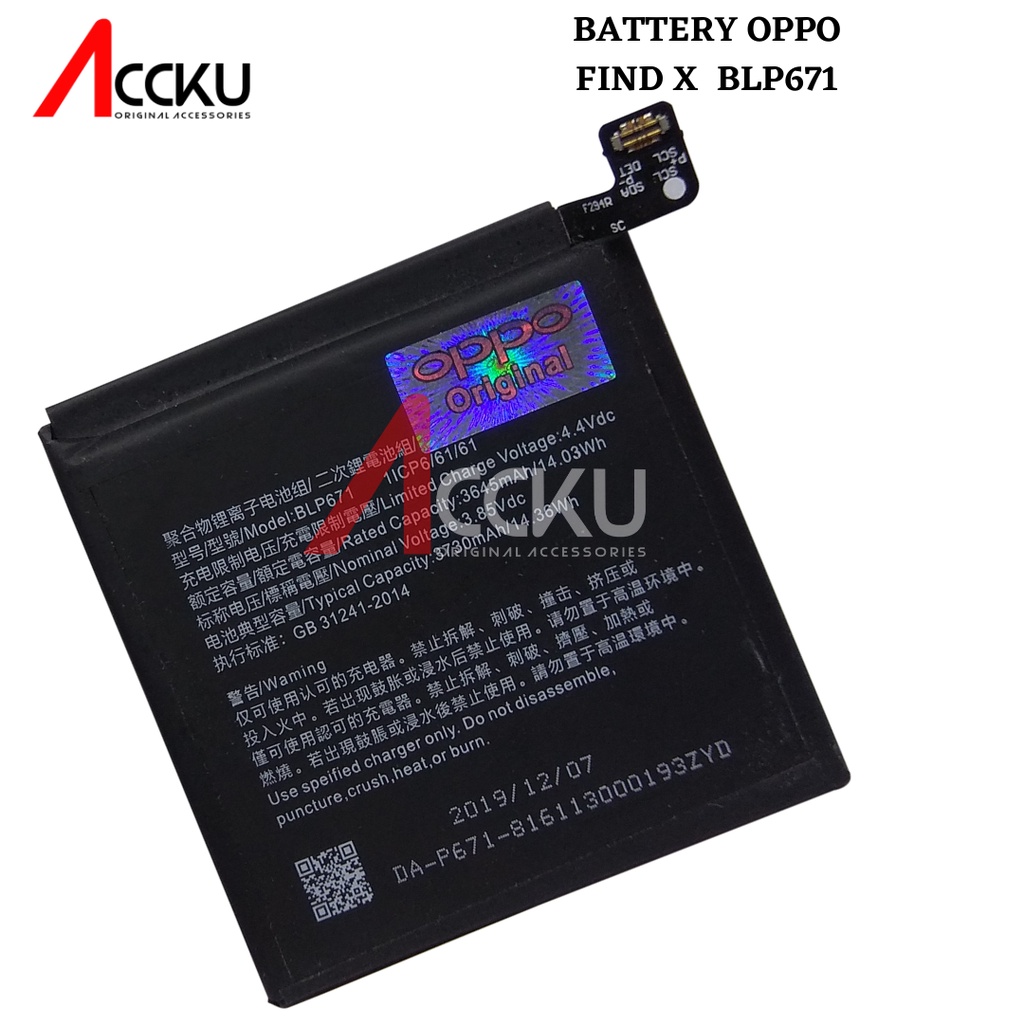 [BLP671] BATERAI OPPO FIND X BATERAI OPPO BLP671 BATTERY OPPO FIND X ORIGINAL