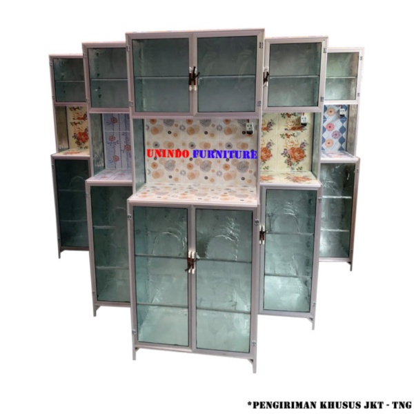 Jual RAK PIRING LEMARI DAPUR ALUMINIUM MINI 2 PINTU Diskon