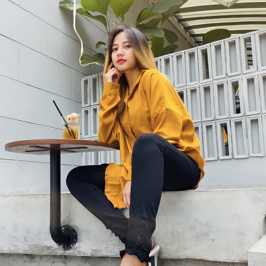 RX FASHION - Dexy Loose Oversize XXL Shirt Katun Poly / Kemeja EVINA / OOTD Wanita Kemeja TALITHA  / Kemeja Oversize Kasual Polos - NN