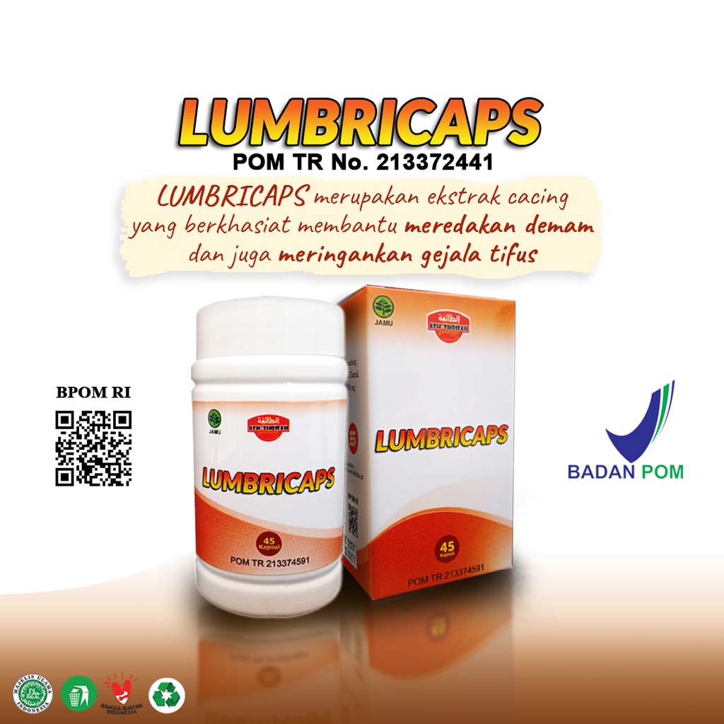 Lumbricaps Kapsul Cacing Tipes 45 Kapsul | Kapsul Tipes Obat Herbal Tipes Typus Demam Tinggi dll