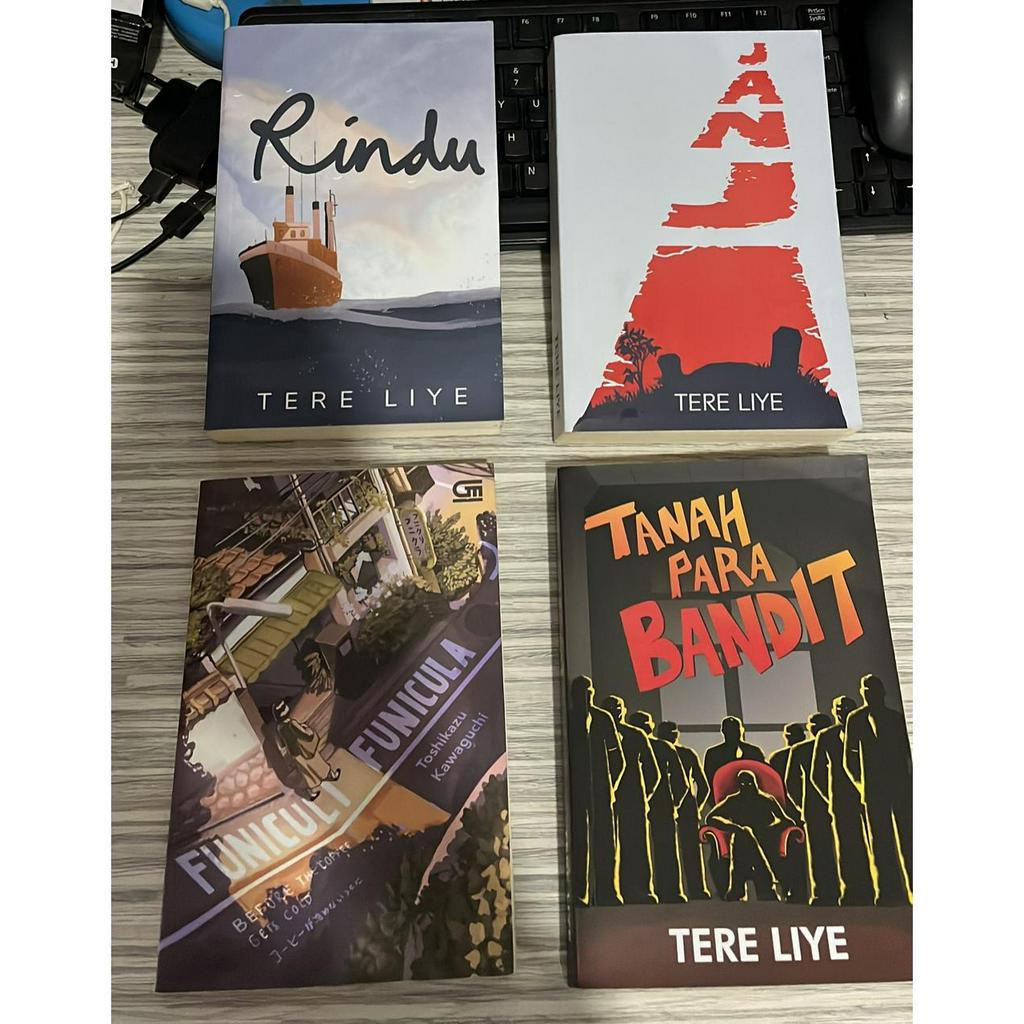 Novel Preloved ORIGINAL TERE LIYE tanah para bandit, janji, rindu, funiculi funicula before the coffee gets cold