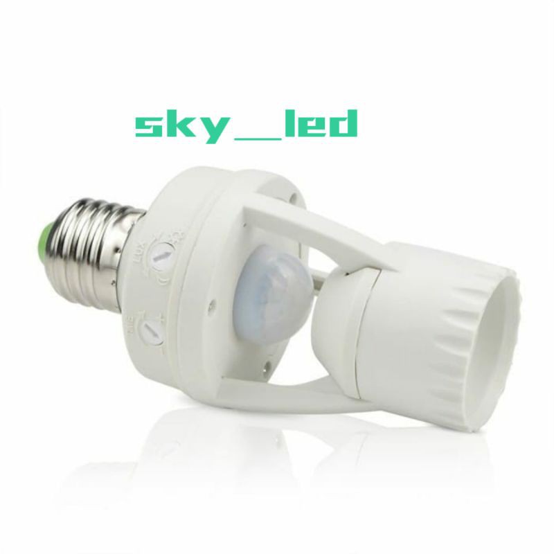 Smart Fitting E27 Lampu Bohlam Motion Sensor Gerak Otomatis Nyala