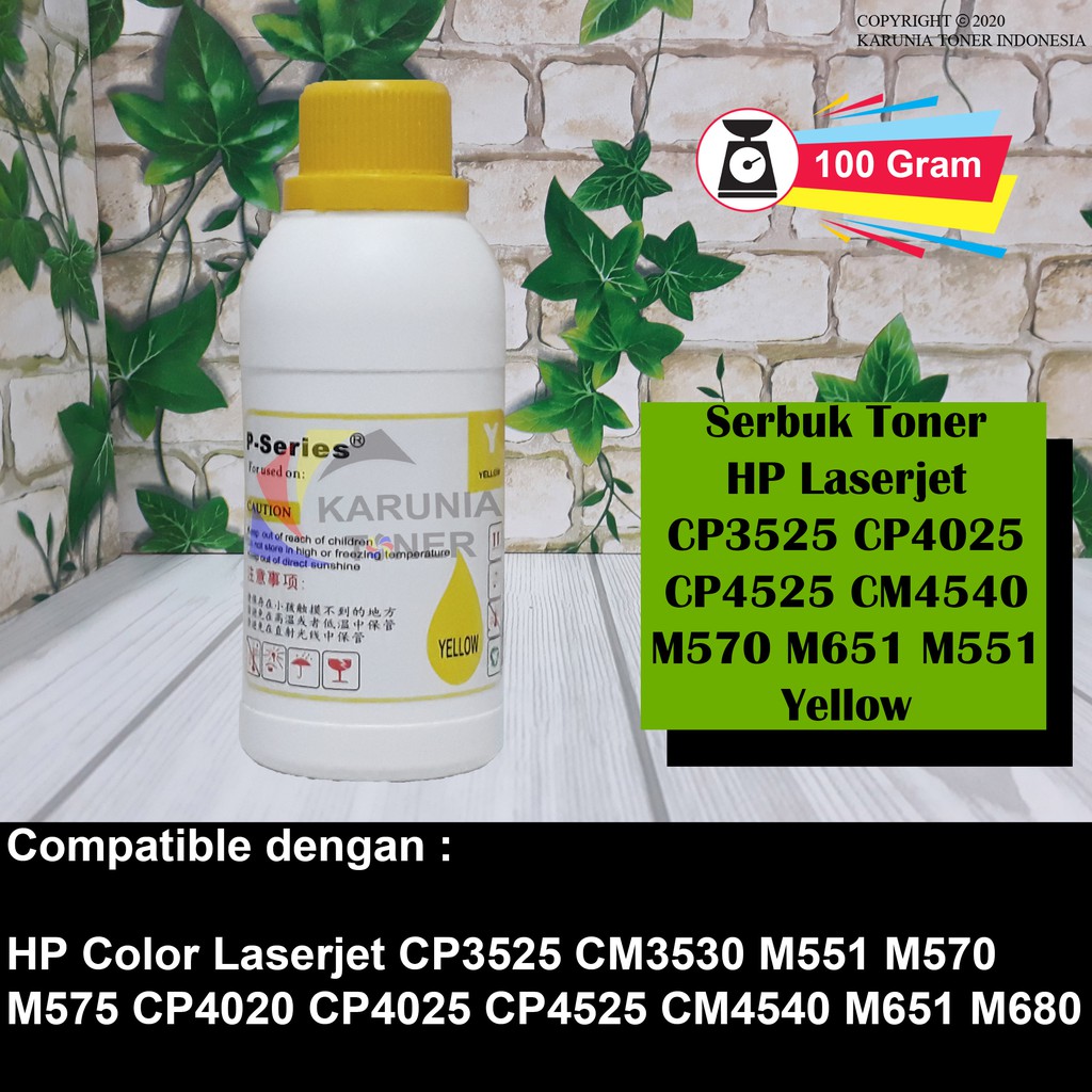 SERBUK TONER Printer HP Laserjet CP3525 CP4025 CP4525 CM4540 M570 M651 M551 Yellow
