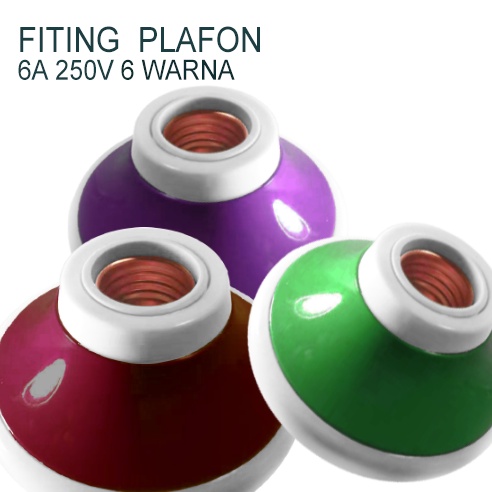 6A Fitting plafon warna warni fiting plafon Kotak /persegi rumah Fitting lampu / BULAT-MOTIV