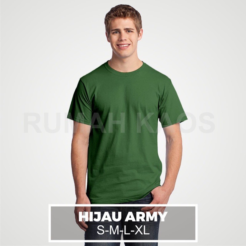 KAOS POLOS LENGAN PENDEK COTTON COMBED 30S-ARMY