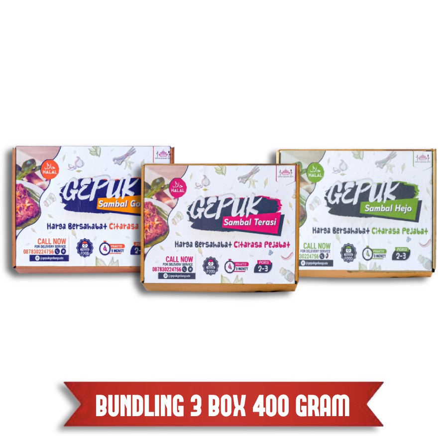 

Bundling 3 Box GEPUK SAPI Gepuk Gedung Sate 400gr (SIAP SANTAP)