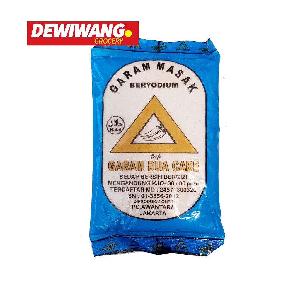 

MURAH ! Garam Masak Dua Cabe 200 gram - Garam Meja Beryodium Cap Dua Cabe 200gr