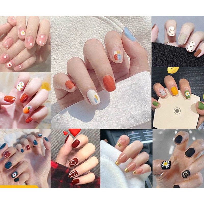 24 Pcs/box Manicure Fake Nails Art False Nails Kuku Palsu Motif Include Lem dalam box (NA-05)