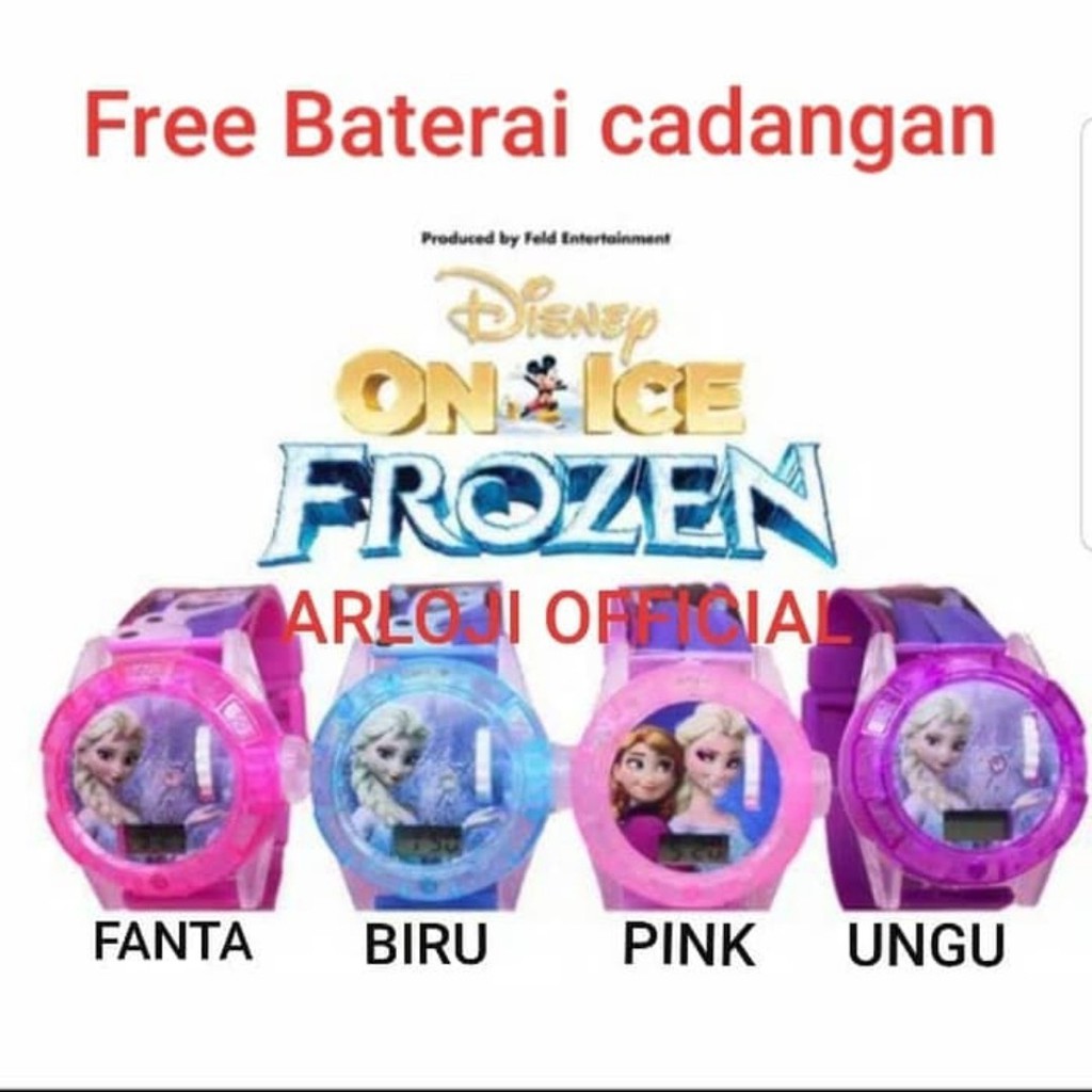 JAM TANGAN ANAK FROZEN LED PROYEKTOR FREE BATERAI JAM CADANGAN  GROSIR TERMURAH