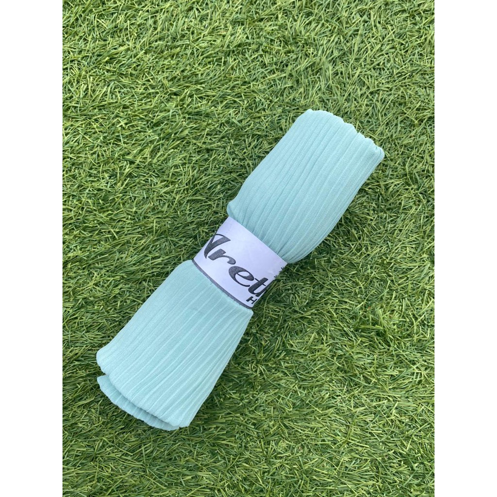 PASHMINA PLISKET CERUTY BABBYDOL LIDI FULL ORI ARETHA-LIDI ARETHA GREENTEA