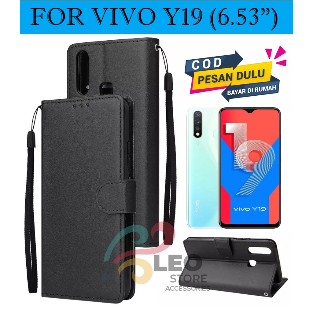 DOMPET HP UNTUK VIVO Y19 (2019) NEW LEATHER FLIP CASE VIVO Y19 (2019) NEW