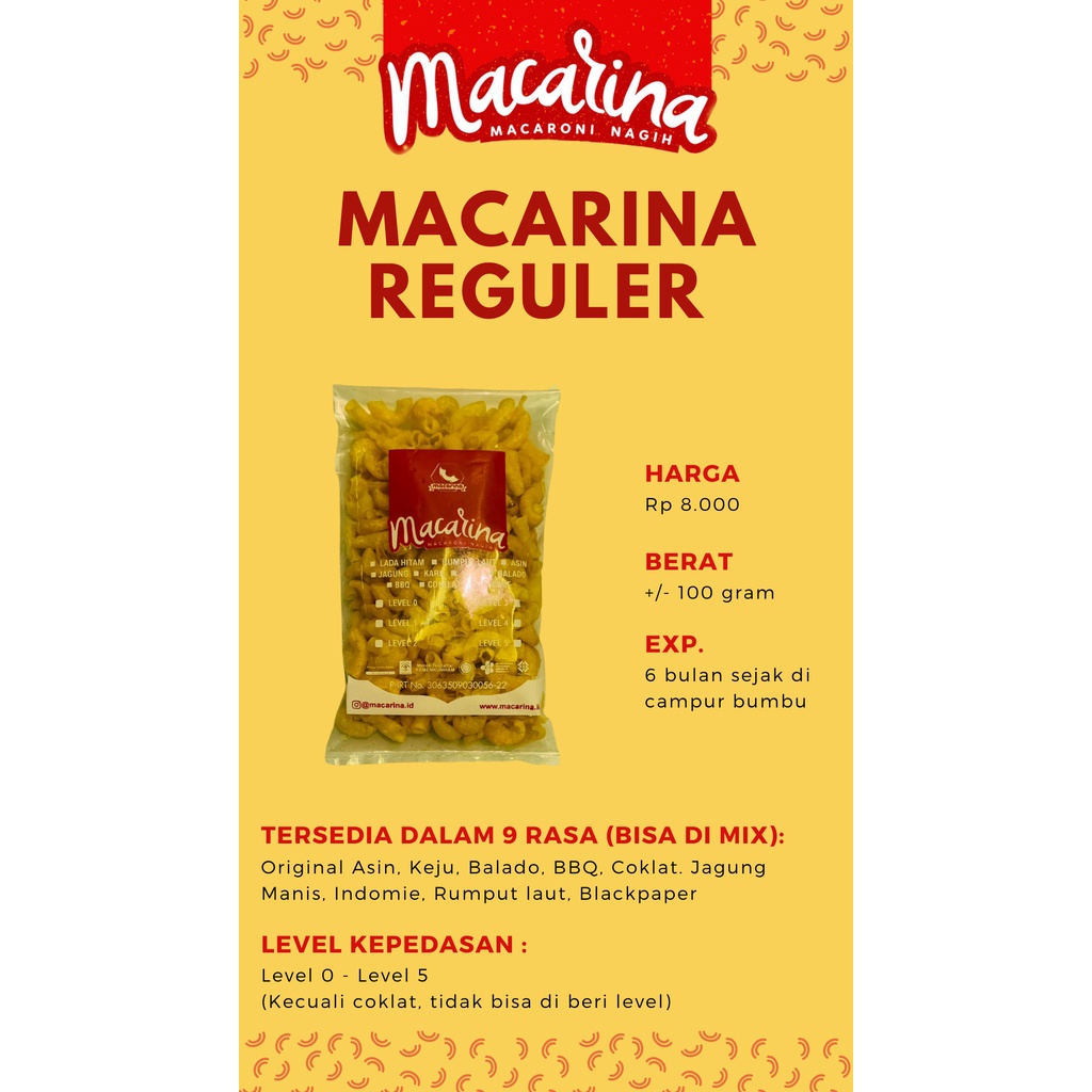 

Macarina kemasan reguler