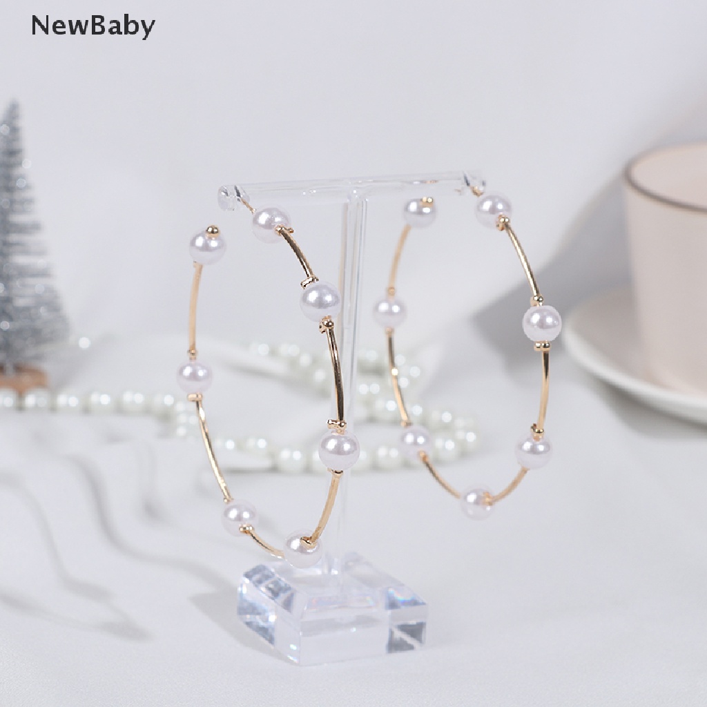 Newbaby 2Pcs / Set Rak Display / Organizer Anting Bahan Akrilik Untuk Perlengkapan Toko / Rumah