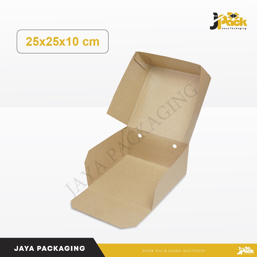

Paper Kraft Box 25x25x10 cm (BA 16 K05) Paperkraft/Tart/Boxtart/boxkue/boxmakanan/hampers/custom