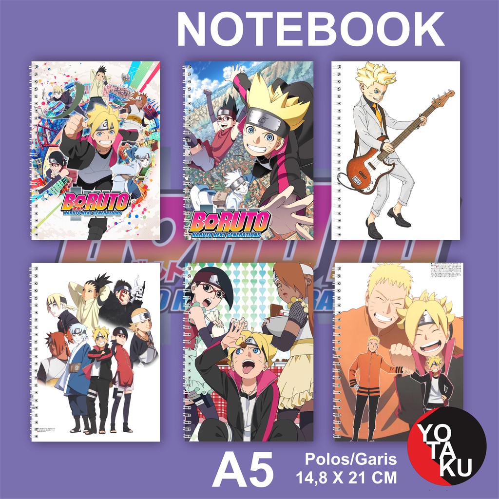 

Notebook Anime BORUTO NARUTO Ukuran A5 14,6 x 21 cm Garis atau Polos Buku Catatan Sketchbook